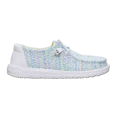 Hey Dude Wendy Stretch Speckle Women's Slip On Casual Shoe White / Multi