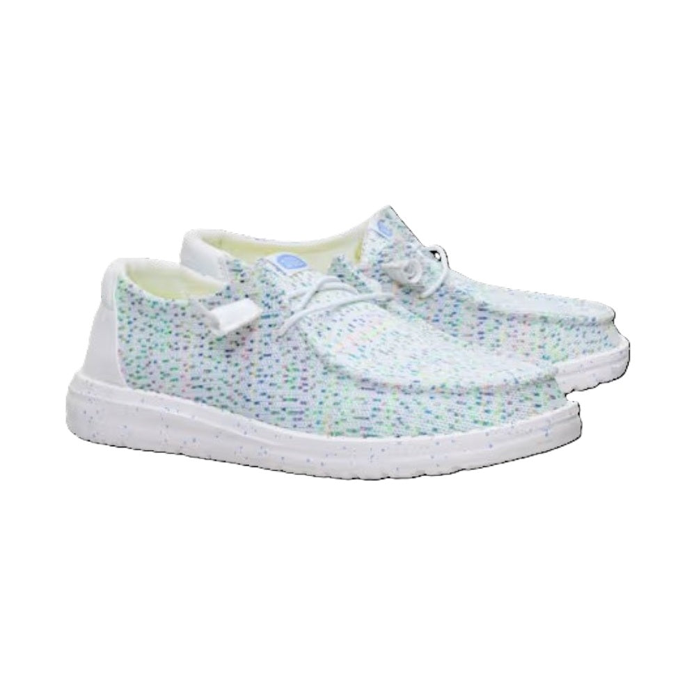 Hey Dude Wendy Stretch Speckle Women's Slip On Casual Shoe White / Multi