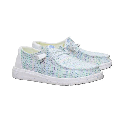 Hey Dude Wendy Stretch Speckle Women's Slip On Casual Shoe White / Multi