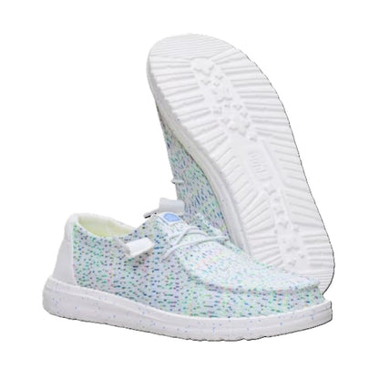 Hey Dude Wendy Stretch Speckle Women's Slip On Casual Shoe White / Multi