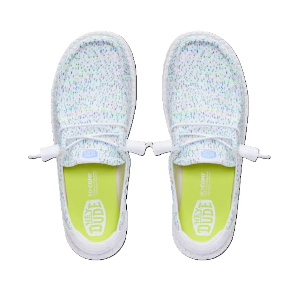 Hey Dude Wendy Stretch Speckle Women's Slip On Casual Shoe White / Multi