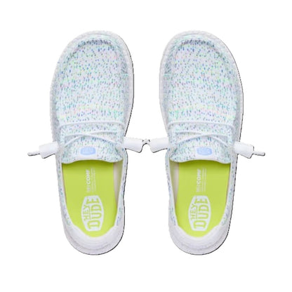Hey Dude Wendy Stretch Speckle Women's Slip On Casual Shoe White / Multi