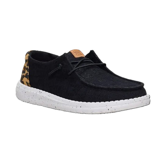 Hey Dude Wendy Wildcat Women's Slip On Casual Shoe Black / Leopard