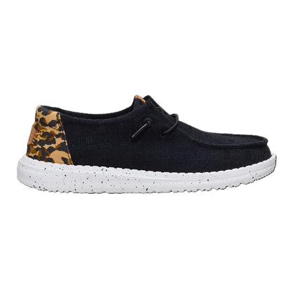 Hey Dude Wendy Wildcat Women's Slip On Casual Shoe Black / Leopard