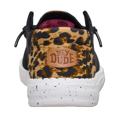Hey Dude Wendy Wildcat Women's Slip On Casual Shoe Black / Leopard