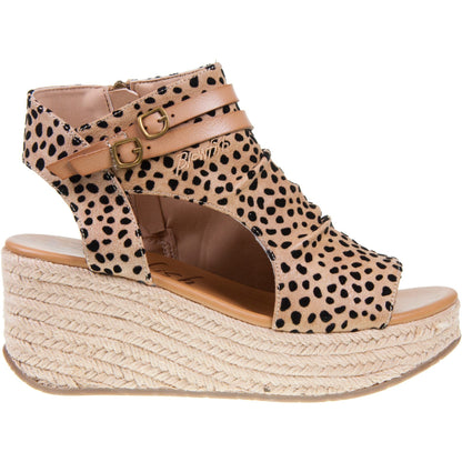 Blowfish Malibu Lacey C Women's Open Toe Espadrille Wedge Sandal Leopard Sand Pixi