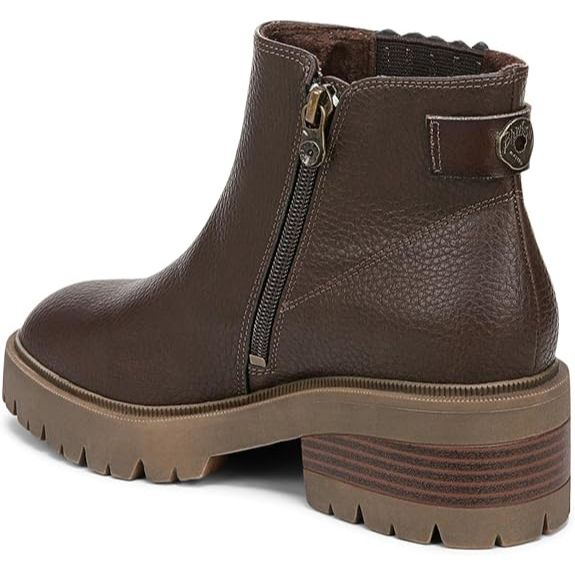 Blowfish Malibu Joy Women's Vegan Zip Up Ankle Boot Dark Brown