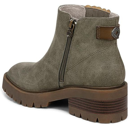 Blowfish Malibu Joy Women's Vegan Zip Up Ankle Boot Moss Green