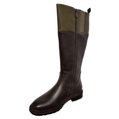 Heavenly Feet Honeysuckle Women's Zip Up Long Riding Style Boot Chocolate/Khaki