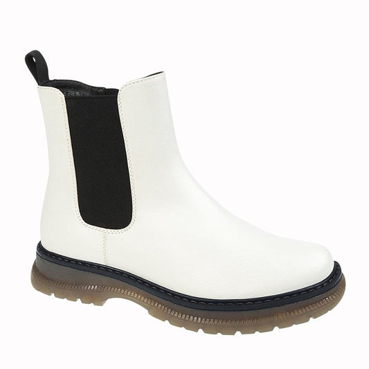 Cipriata Jessica Women's Zip Up Chelsea Ankle Boot White