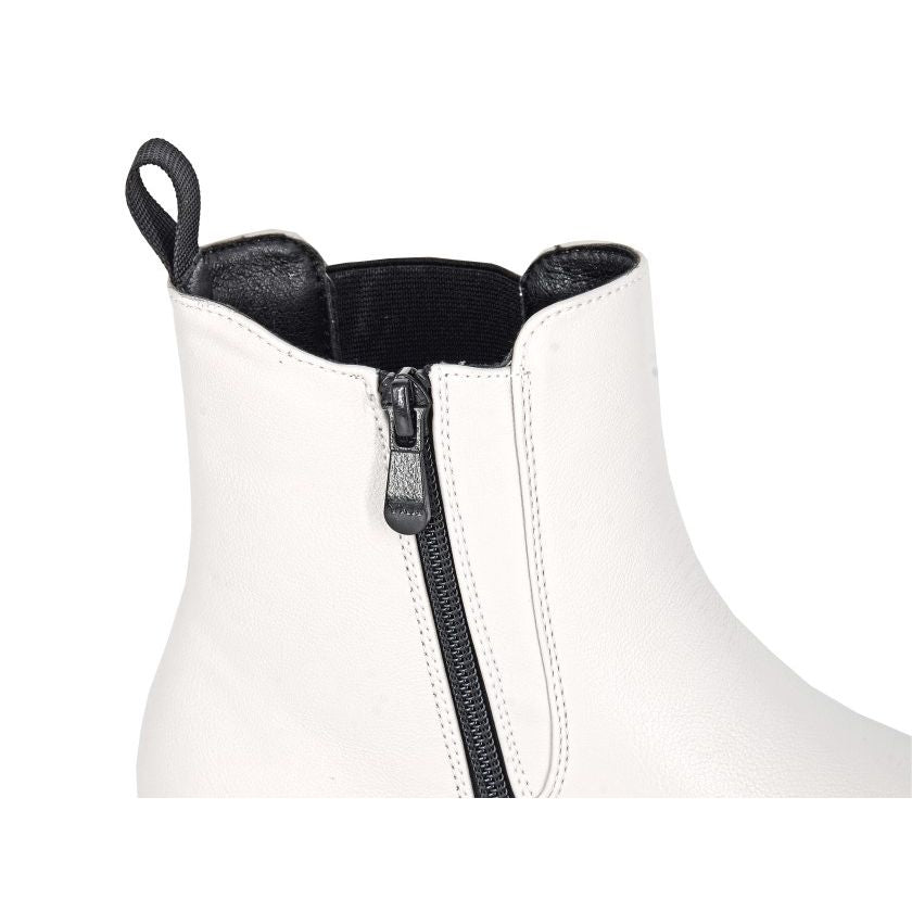 Cipriata Jessica Women's Zip Up Chelsea Ankle Boot White