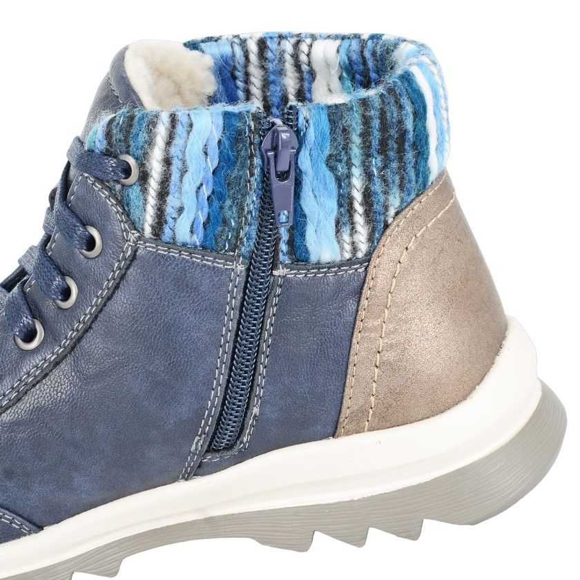 Cipriata Erte Women's Lace Up/Zip Ankle Boot Navy Blue