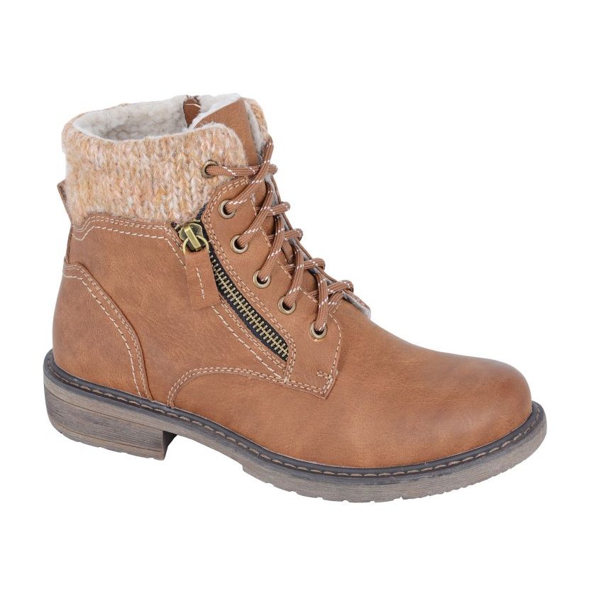 Cipriata Tania Women's Lace Up/Zip Ankle Boot Camel