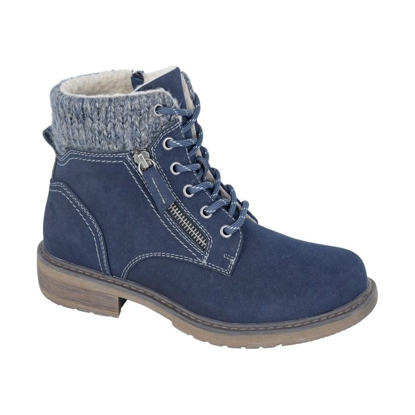 Cipriata Tania Women's Lace Up/Zip Ankle Boot Blue
