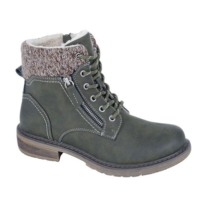 Cipriata Tania Women's Lace Up/Zip Ankle Boot Olive