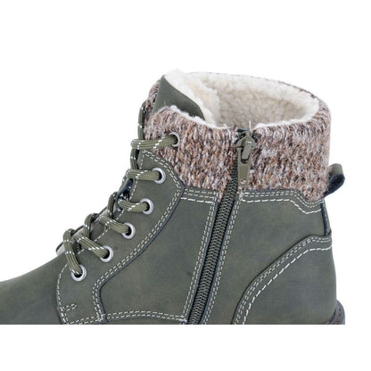 Cipriata Tania Women's Lace Up/Zip Ankle Boot Olive