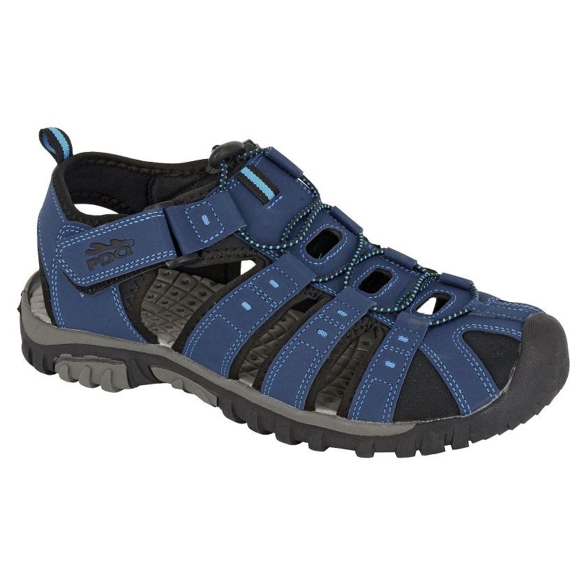 PDQ Men's Toggle and Touch Fastening Trail Sandal Navy Blue
