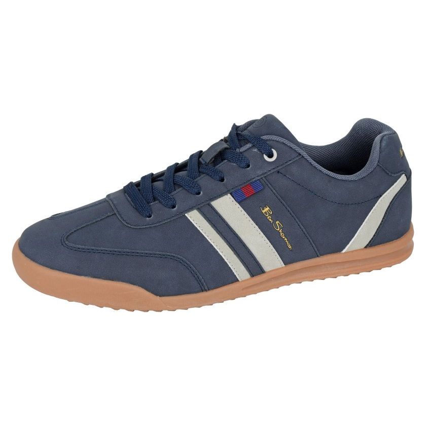 Ben Sherman Feedback Men's Retro Low Profile Lace Up Trainer Navy