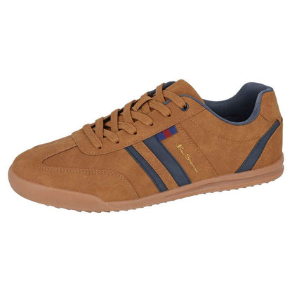 Ben Sherman Feedback Men's Retro Low Profile Lace Up Trainer Tan