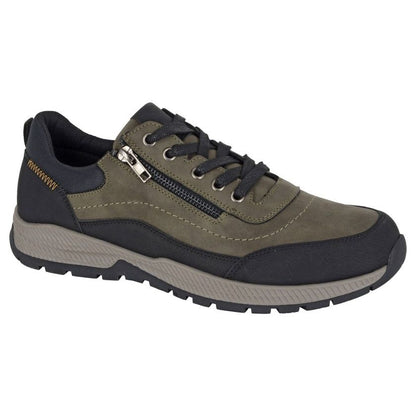 Scimitar Men's Zip / Lace Up Leisure Shoe Olive/Black