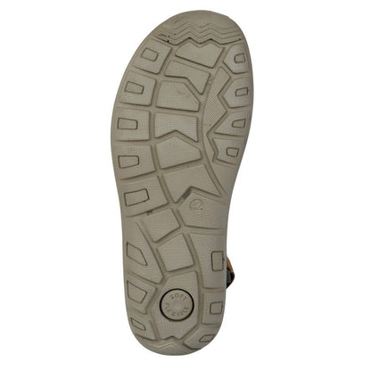 Roamers Men's Triple Touch Fastening Leather Sports Sandal Brown