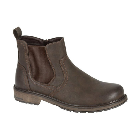 Route 21 Men's Zip Up Gusset Dealer Boot Dark Brown