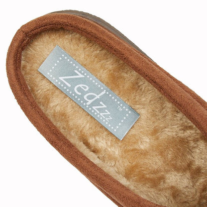 Zedzzz Alex Men's Centre Seam Mule Slipper Tan