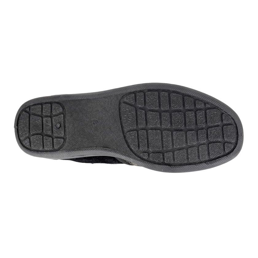 Zedzzz Richard Men's Twin Gusset Full Slipper Velour Geometric Black