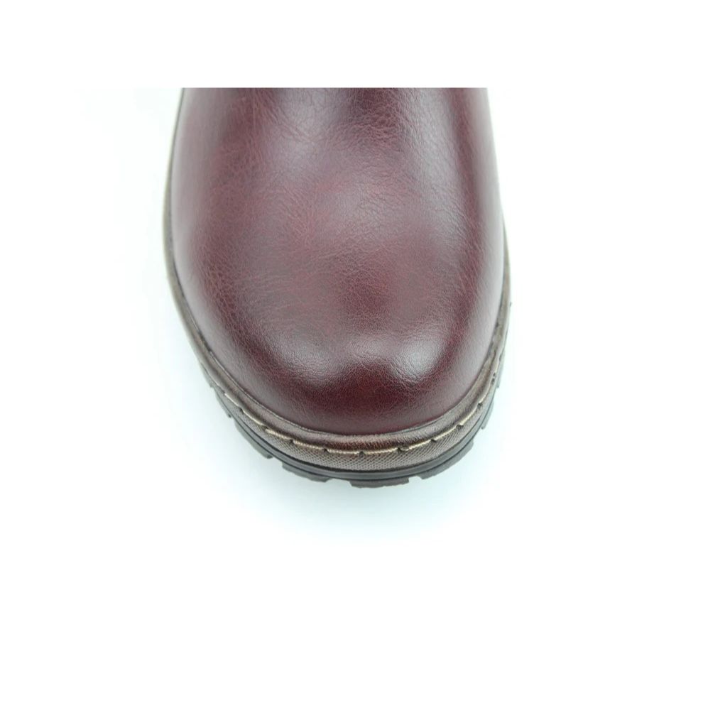 Heavenly Feet Bramble1 Women's Relaxed Mid Calf Boot Burgundy VEGAN FRIENDLY