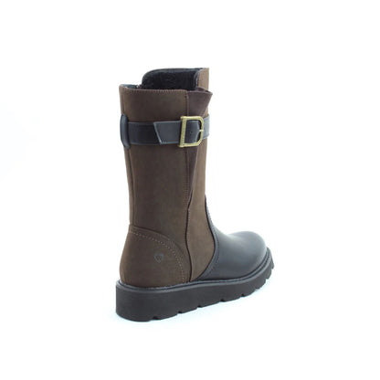 Heavenly Feet Kin Combo Women's Zip Up Mid Calf Biker Style Lightweight Boot Black/Chocolate