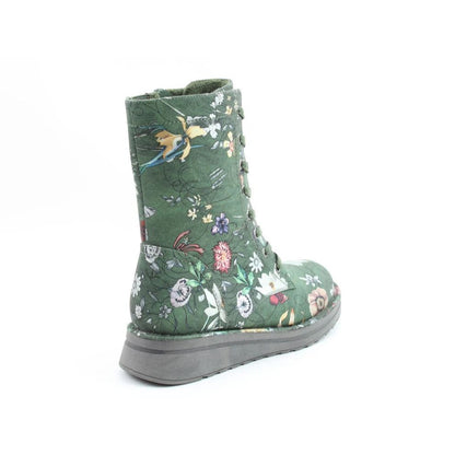 Heavenly Feet Martina4 Lace Up Wedge Boot Forest Fantasy VEGAN FRIENDLY