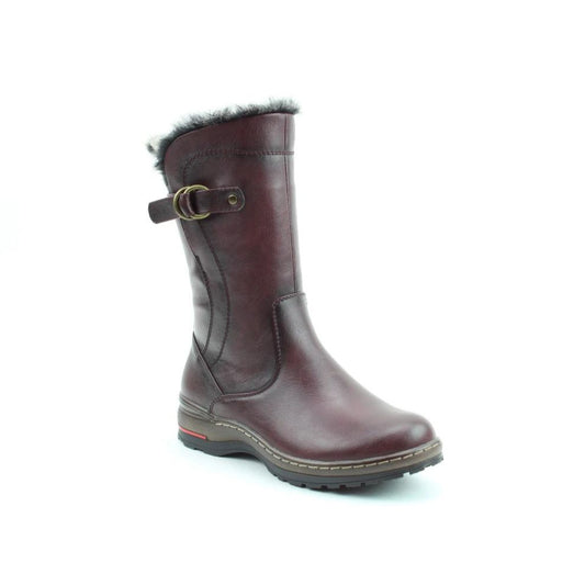 Heavenly Feet Bramble1 Women's Relaxed Mid Calf Boot Burgundy VEGAN FRIENDLY