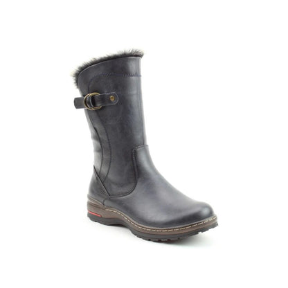 Heavenly Feet Bramble1 Women's Relaxed Mid Calf Boot Navy VEGAN FRIENDLY