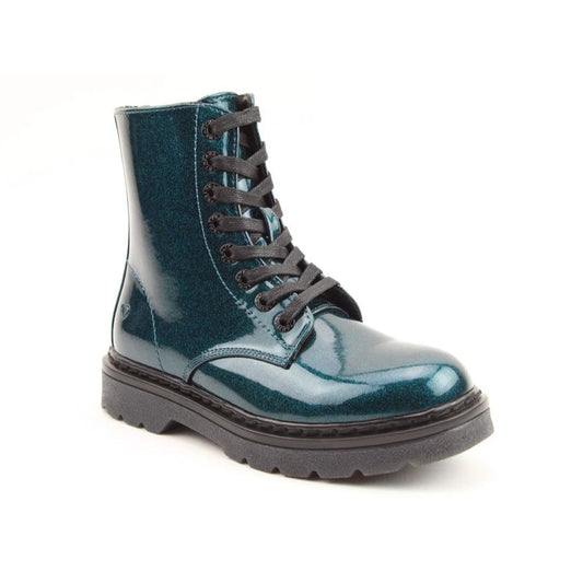 Heavenly Feet Justina2 Women's 8 Eye Lace Up/Zip Up Ankle Boot Ocean Glitter VEGAN FRIENDLY