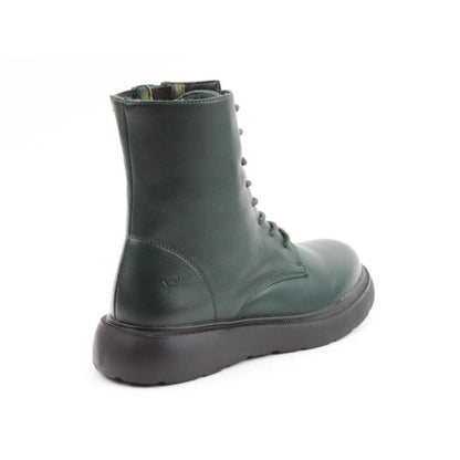 Heavenly Feet Fern Women's 8 Eye Lace Up/Zip Up Lite Sole Ankle Boot Forest VEGAN FRIENDLY