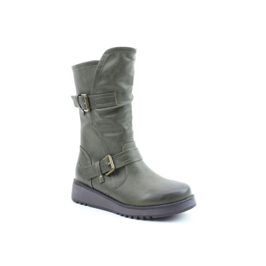 Heavenly Feet Hannah4 Relaxed Mid Calf Boot Khaki VEGAN FRIENDLY