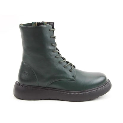 Heavenly Feet Fern Women's 8 Eye Lace Up/Zip Up Lite Sole Ankle Boot Forest VEGAN FRIENDLY