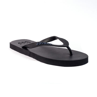 Waves Unisex Ethical Natural Rubber Vegan Flip Flop Black