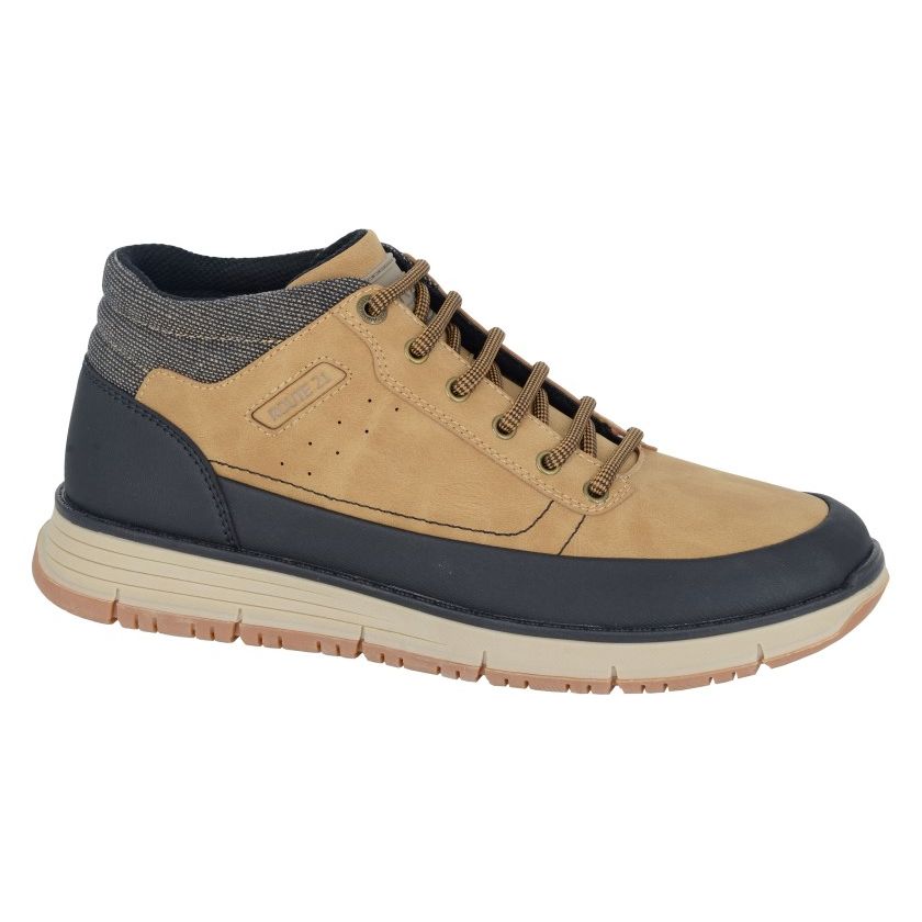 Route 21 Men's 6 Eye Lace Up Ankle Demi Boot Camel/Black