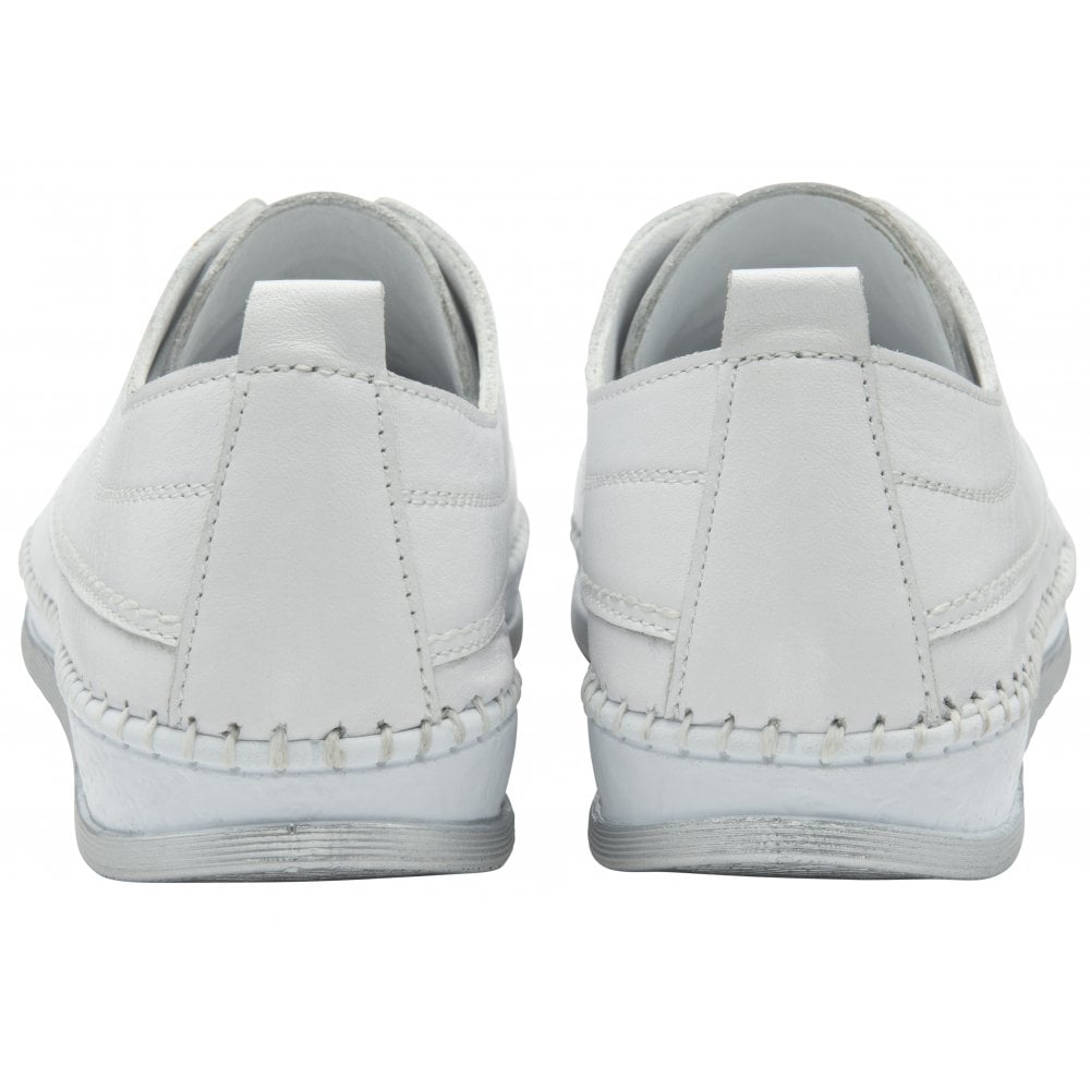 Lotus Rimini Women's Slip On / Lace Up Softie Leather Casual Shoe White