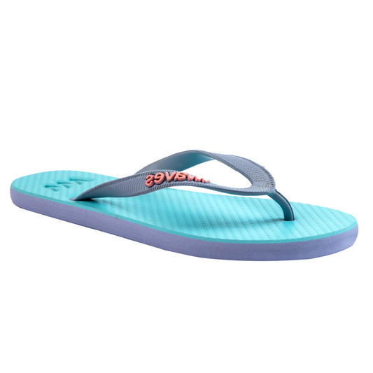 Waves Women's Ethical Natural Rubber Vegan Flip Flop Blue Two Tone