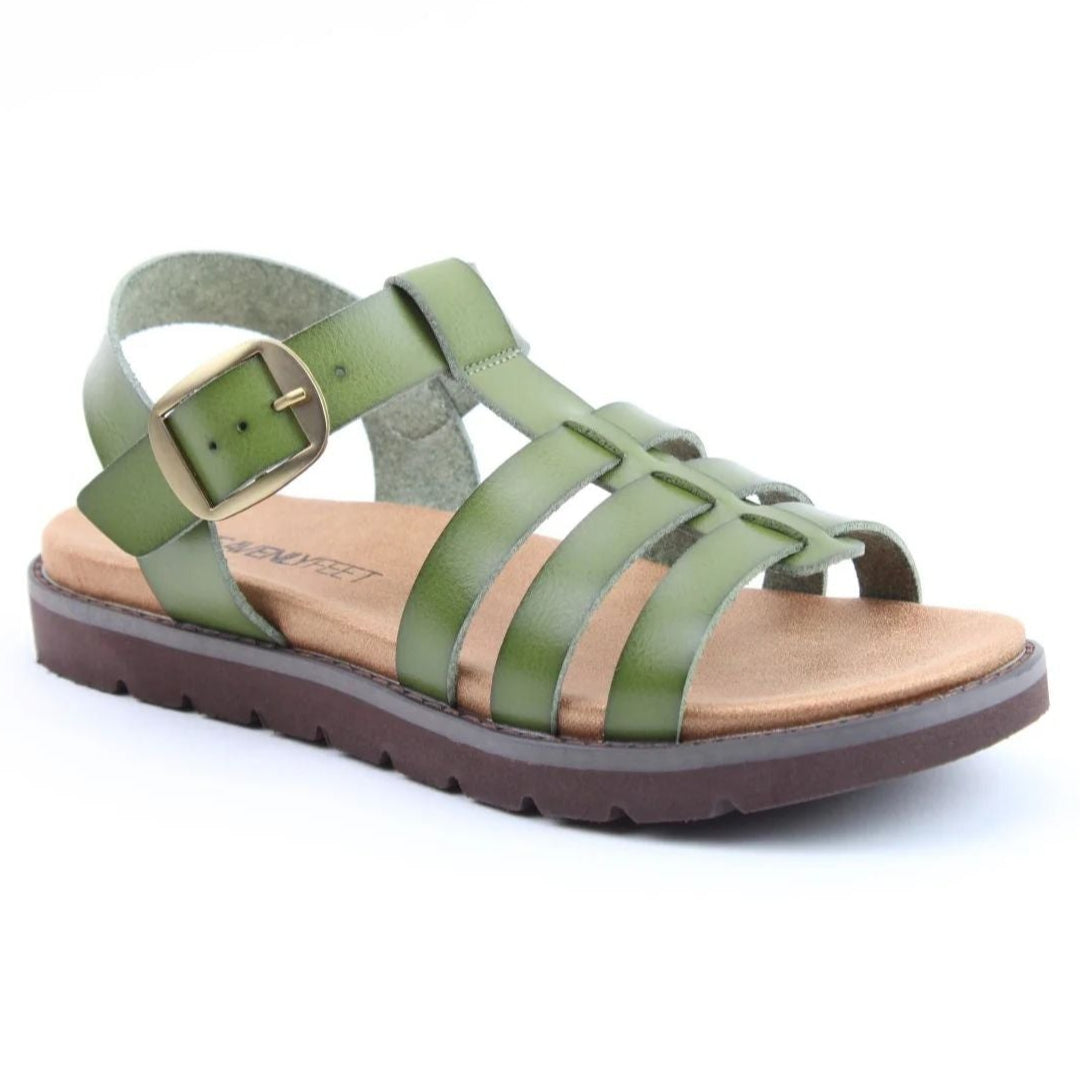 Heavenly Feet Saltwater Women's Lightweight Fisherman Sandal Forest VEGAN FRIENDLY