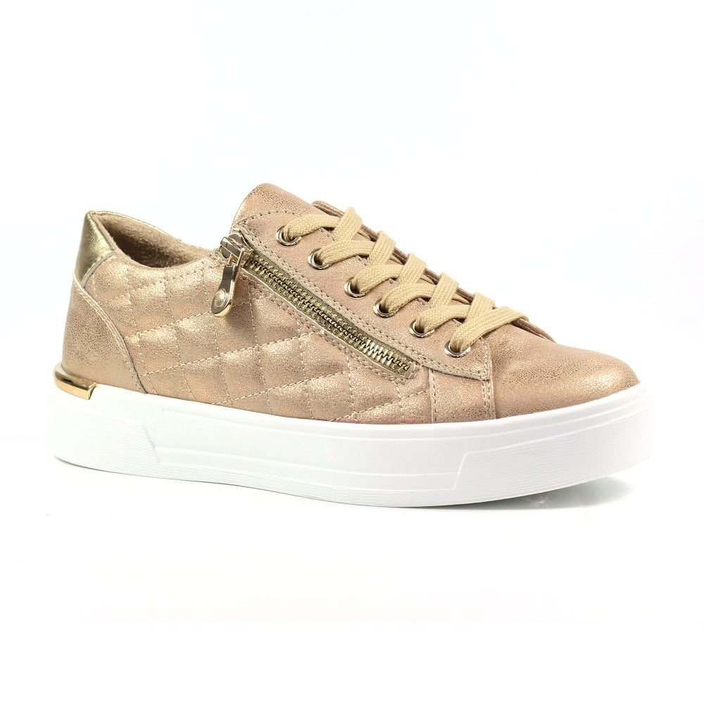 Lunar Xenon Women's Lace Up / Zip Up Platform Trainer Beige
