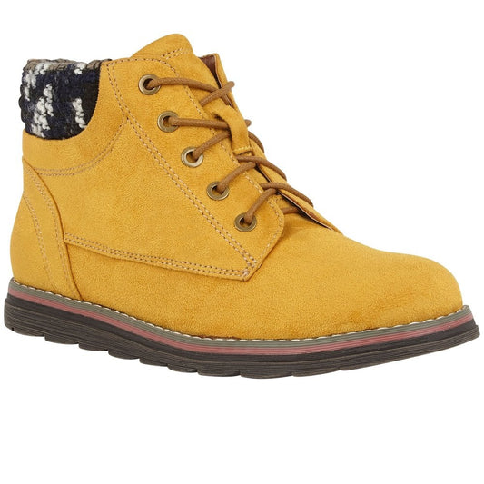 Lotus Sycamore Women's Lace Up/Zip Ankle Boot Mustard