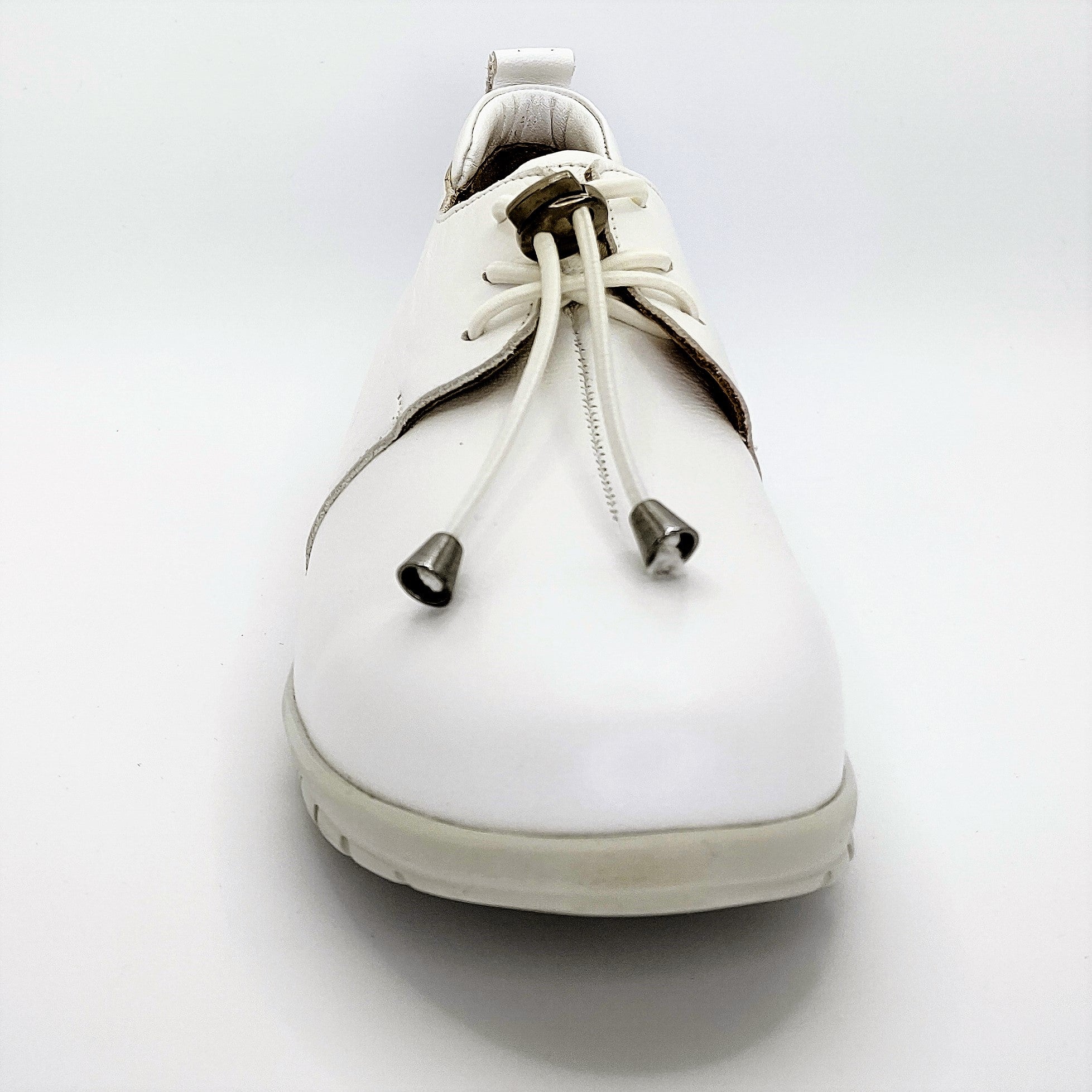 Adesso Sarah Women's Leather Lace Up Plimsoll Shoe White – Horizon Shoe ...