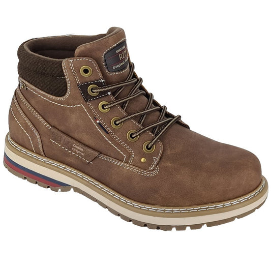 Route 21 Men's 6 Eye Ankle Fashion Stomp Boot Brown