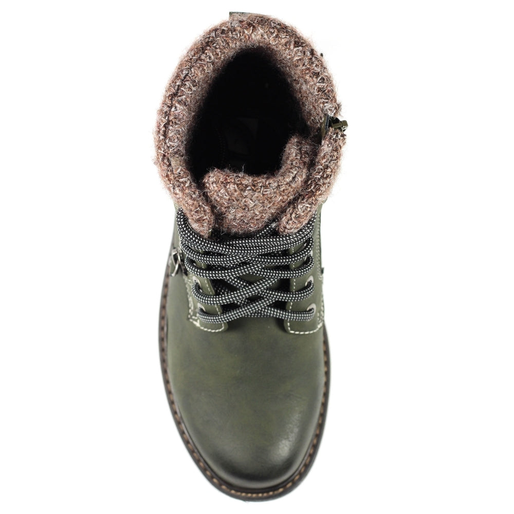 Lunar Benson III Women's Waterproof Lace Up/Zip Ankle Boot Olive