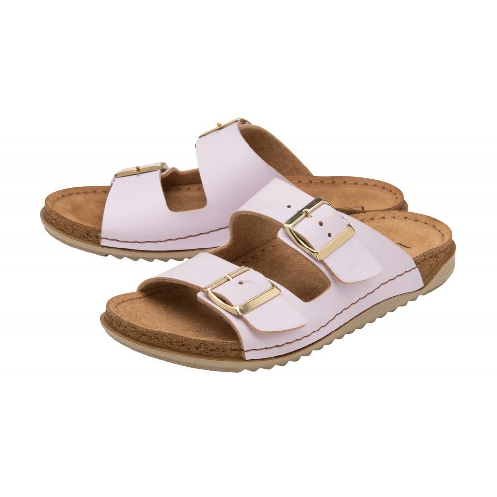 Lotus Cortona Women's Twin Strap Slider Mule Sandal Lilac