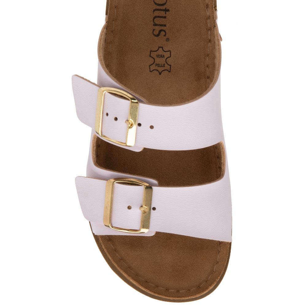 Lotus Cortona Women's Twin Strap Slider Mule Sandal Lilac