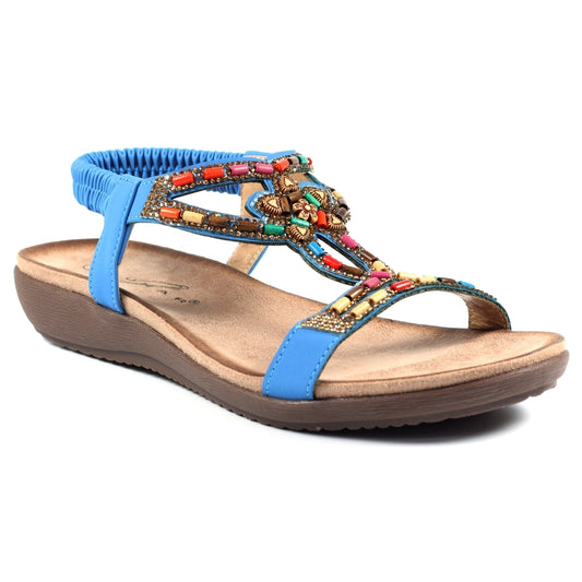 Lunar Mariella Women's Beaded Sandal Blue
